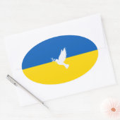 Vrede onder Oekraïense vlag Ovale Sticker (Envelop)