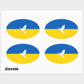 Vrede onder Oekraïense vlag Ovale Sticker (Vel)