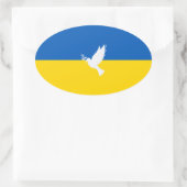 Vrede onder Oekraïense vlag Ovale Sticker (Tas)