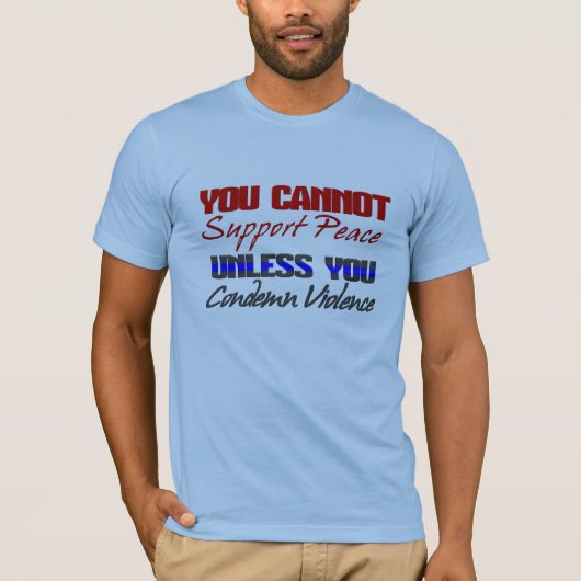 VREDE ONDERSTEUNEN - GEWELD VEROORDELEN T-SHIRT (Voorkant)