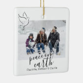 Vrede op aardduif Persoonlijke foto Keramisch Ornament (Rechts)