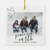 Vrede op aardduif Persoonlijke foto Keramisch Ornament (Achterkant)