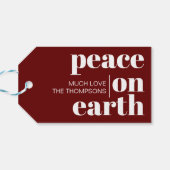 Vrede op aarde aangepaste moderne minimalistische  cadeaulabel (Achterkant Horizontaal)