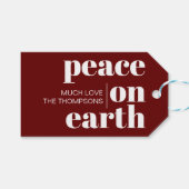 Vrede op aarde aangepaste moderne minimalistische  cadeaulabel (Voorkant (Horizontaal))
