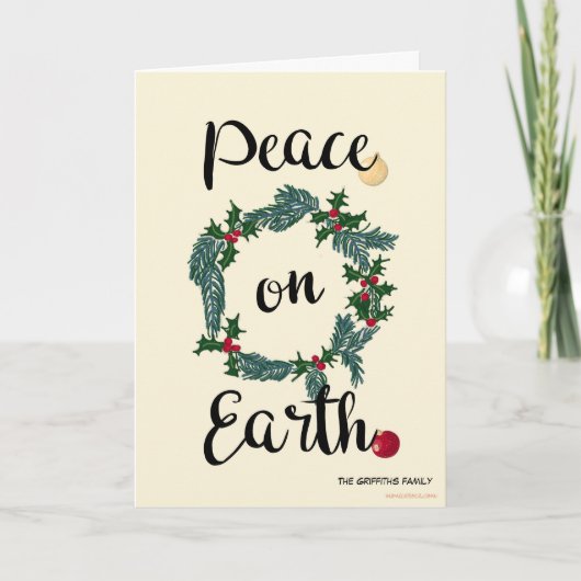 Vrede op aarde. Aanpasbaar Feestdagen Kaart (Voorkant)