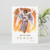 Vrede op aarde. Afrikaanse Amerikaanse engel Feestdagenkaart (Staand voorkant)