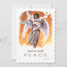 Vrede op aarde. Afro-Amerikaanse engel Feestdagenkaart