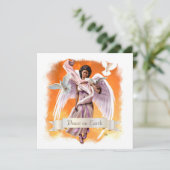 Vrede op aarde. Afro Angel Flat KerstKaarten Feestdagenkaart (Staand voorkant)