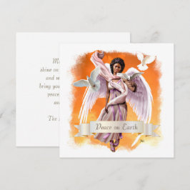 Vrede op aarde. Afro Angel Flat KerstKaarten Feestdagenkaart