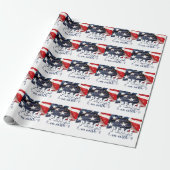 Vrede op aarde Amerikaanse vlag Patriottische Kers Cadeaupapier (Uitgerold)