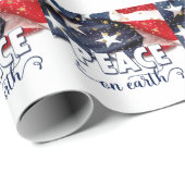 Vrede op aarde Amerikaanse vlag Patriottische Kers Cadeaupapier (Rol Hoek)