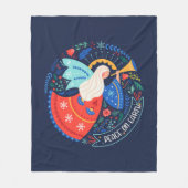Vrede op aarde Angel Design Fleece Deken (Voorkant)