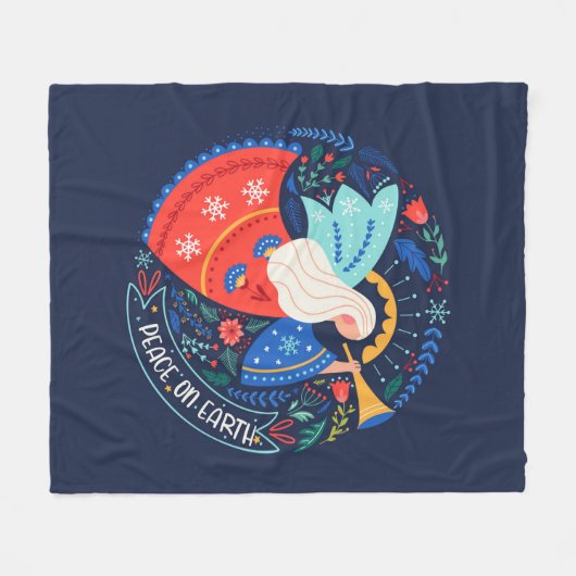 Vrede op aarde Angel Design Fleece Deken (Voorkant (Horizontaal))