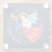 Vrede op aarde Angel Design Glazen Onderzetter (Achterkant)