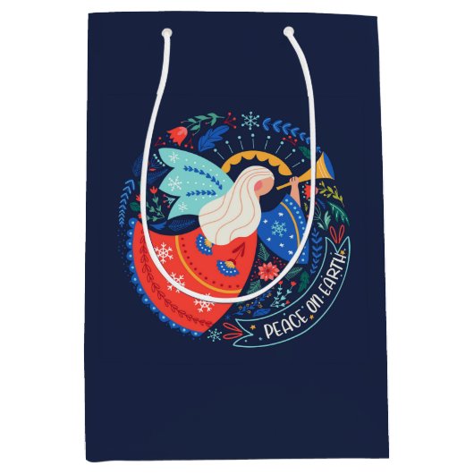 Vrede op aarde Angel Design Medium Cadeauzakje (Voorkant)