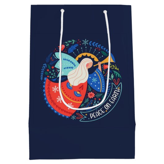 Vrede op aarde Angel Design Medium Cadeauzakje (Achterkant)