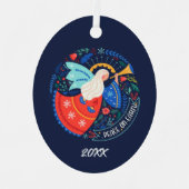 Vrede op aarde Angel Design Metalen Ornament (Voorkant)