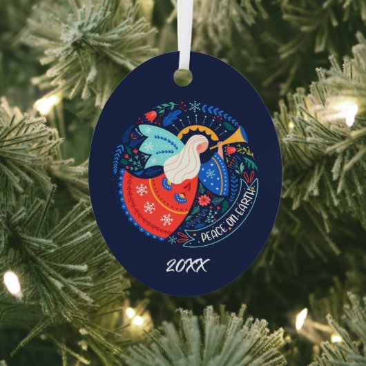 Vrede op aarde Angel Design Metalen Ornament (Insitu)