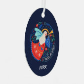 Vrede op aarde Angel Design Metalen Ornament (Voorkant Rechts)