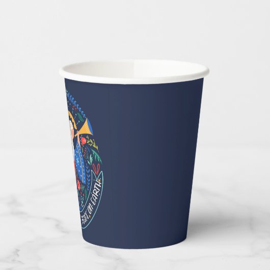 Vrede op aarde Angel Design Papieren Bekers (Links)