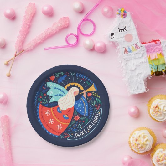 Vrede op aarde Angel Design Papieren Bordje (Feest)