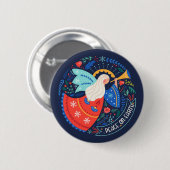 Vrede op aarde Angel Design Ronde Button 5,7 Cm (Voorkant /achterkant)