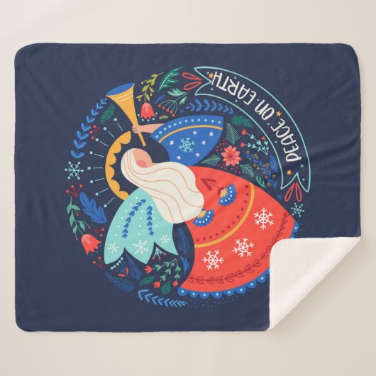 Vrede op aarde Angel Design Sherpa Deken (Voorkant (horizontaal))