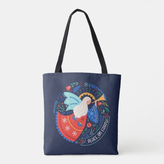 Vrede op aarde Angel Design Tote Bag (Achterkant)