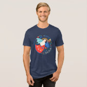 Vrede op aarde Angel Design Tri-Blend Shirt (Voorkant volledig)