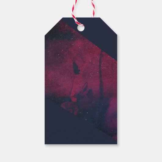 Vrede op Aarde Angel Shepherd met lammeren Cadeaulabel (Achterkant)