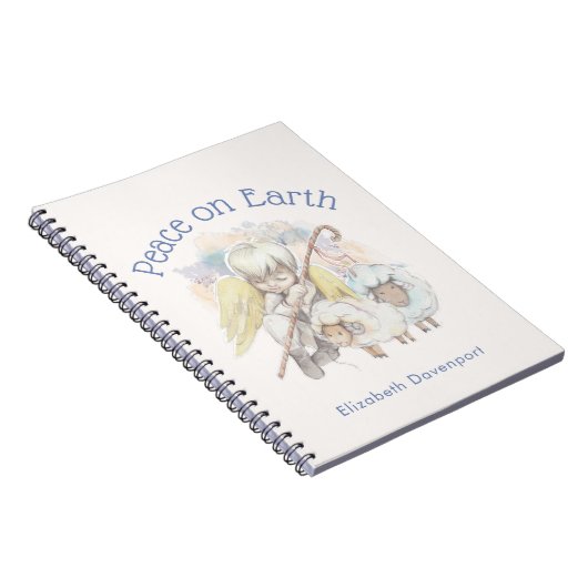 Vrede op Aarde Angel Shepherd met lammeren Notitieboek (Rechterzijde)