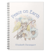 Vrede op Aarde Angel Shepherd met lammeren Notitieboek (Voorkant)