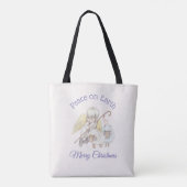 Vrede op Aarde Angel Shepherd met lammeren Tote Bag (Achterkant)