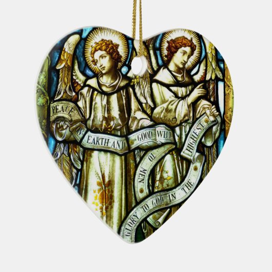 Vrede op aarde Angels kerstversiering Keramisch Ornament (Rechts)