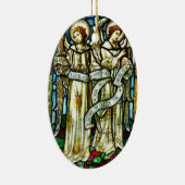 Vrede op aarde Angels kerstversiering Keramisch Ornament (Rechts)