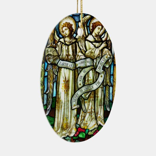 Vrede op aarde Angels kerstversiering Keramisch Ornament (Rechts)