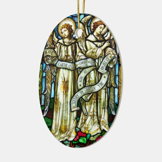 Vrede op aarde Angels kerstversiering Keramisch Ornament (Links)