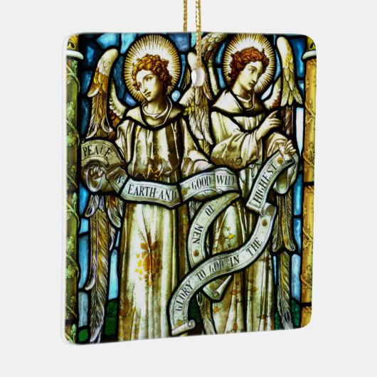 Vrede op aarde Angels kerstversiering Keramisch Ornament (Rechts)