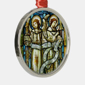 Vrede op aarde Angels kerstversiering Metalen Ornament (Rechts)