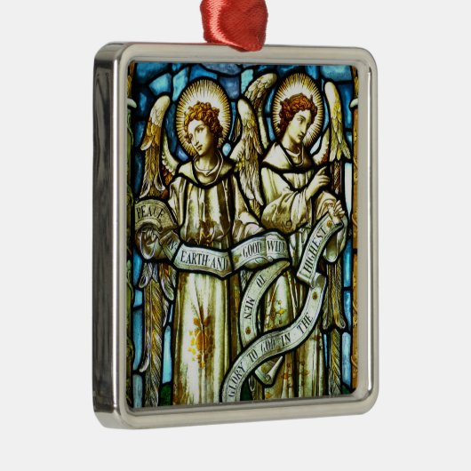 Vrede op aarde Angels kerstversiering Metalen Ornament (Rechts)