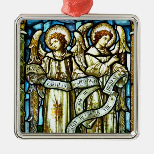 Vrede op aarde Angels kerstversiering Metalen Ornament (Voorkant)