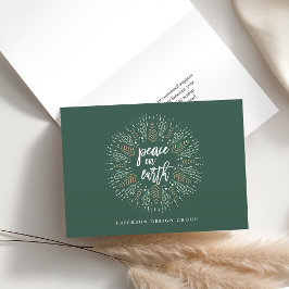 Vrede op aarde| Bedrijfsfeestdag Feestdagen Kaart