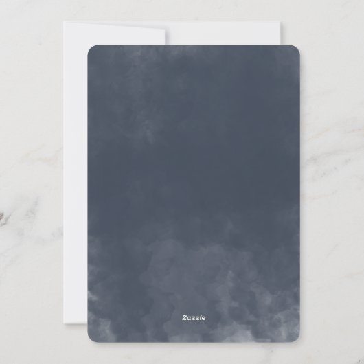 Vrede op aarde Blauw en Zilver Aquarel Foto Feestdagenkaart (Achterkant)