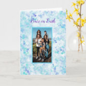 Vrede op Aarde Blauw Violet Persoonlijke Vakantie Kaart (Gele Bloem)