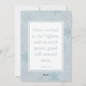 Vrede op Aarde Blauwe Sneeuwvlok Eén Foto Kerst Feestdagenkaart (Achterkant)