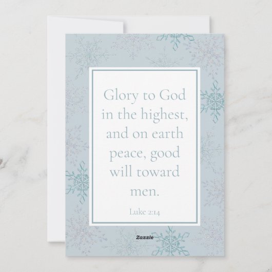 Vrede op Aarde Blauwe Sneeuwvlok Eén Foto Kerst Feestdagenkaart (Achterkant)