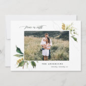 Vrede op aarde bloemen, twee foto's feestdagenkaart (Voorkant)