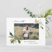 Vrede op aarde bloemen, twee foto's feestdagenkaart (Staand voorkant)