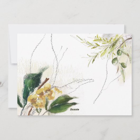 Vrede op aarde bloemen, twee foto's feestdagenkaart (Achterkant)