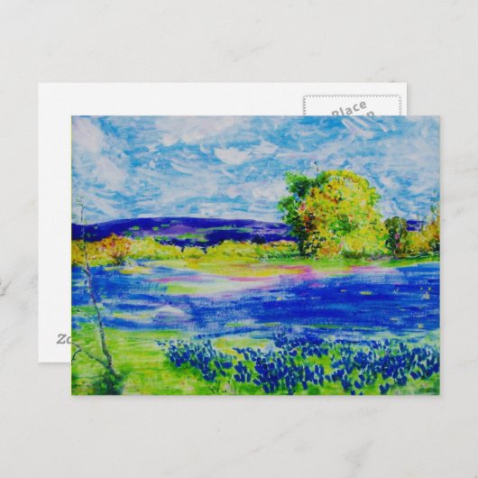 vrede op aarde: Bluebonnet Fields Briefkaart (Voorkant / Achterkant)